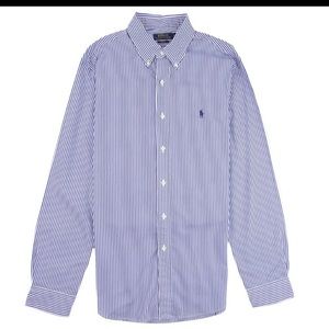 Blue white stripped Ralph  Lauren button up shirt